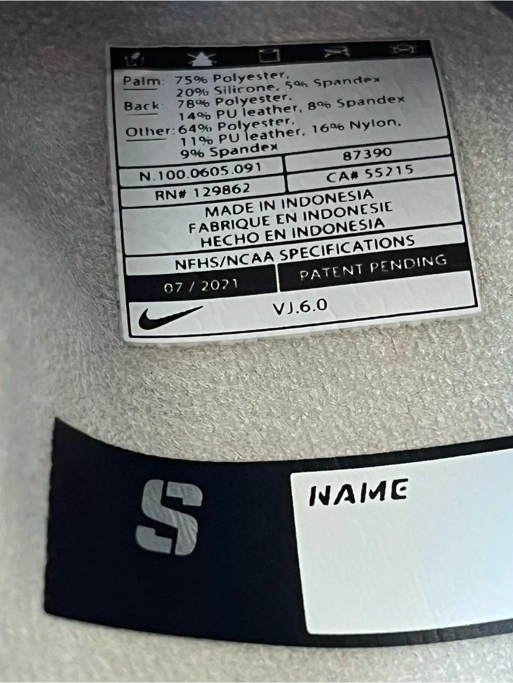 Nike Vapor Football Gloves Black And White Receiver Adult S